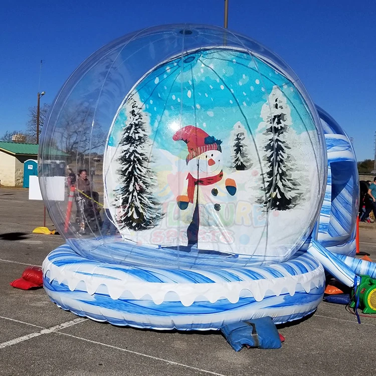 3m 4m Giant Outdoor Inflatable Christmas Snow Globe with Snowman Christmas Tree