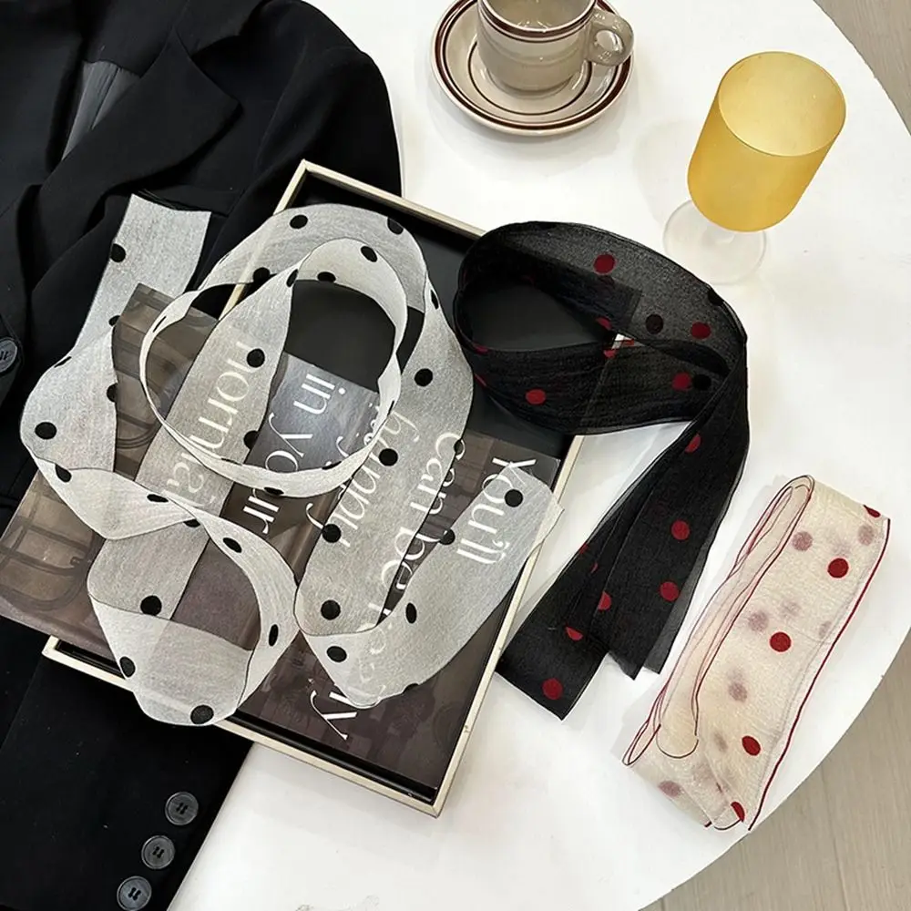 

Transparent Polka Dot Ribbon Hair Scarf Dressing Decoration Neckerchief Braids Headband Korean Style Hair Accessories