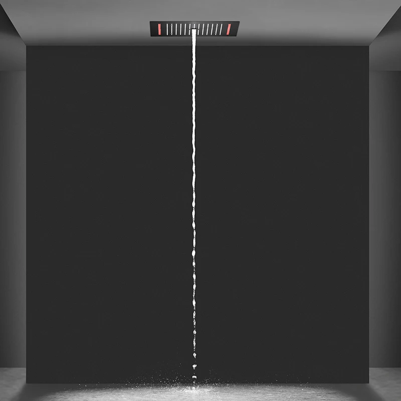 Newest Ceiling Mounted 360*500mm Shower Head Bathroom Thermostatic Led 3 Function Waterfall Shower