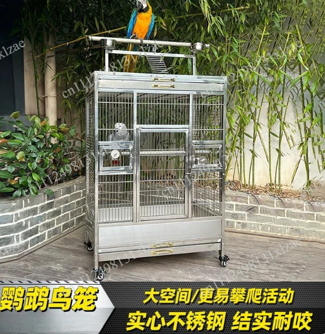 Stainless steel birdcage 304 super large Xuan Feng Peony Parrot luxury indoor and outdoor horizontal wire parrot