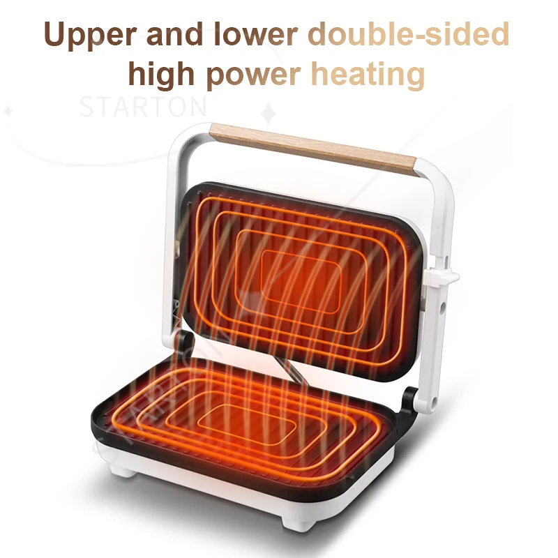 

Electric Grill Barbecue Steak Machine Double-sided Heating Frying Pan Meat Roaster Panini Baking Sandwich