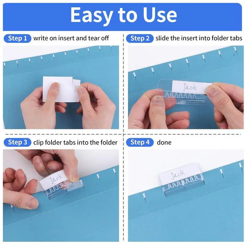 File Storage Tabs 60pcs Clear Labels Organize Files Tabs In PVC School Learning Business Storage Folder Organization Tools For