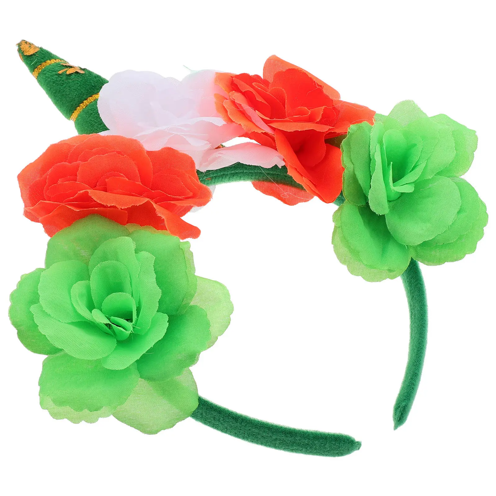 Unicorn Headband Girls Women St Patricks Day Irish Festival Costume Floral Unicorn Hairband Accessories Flower Headband view 6