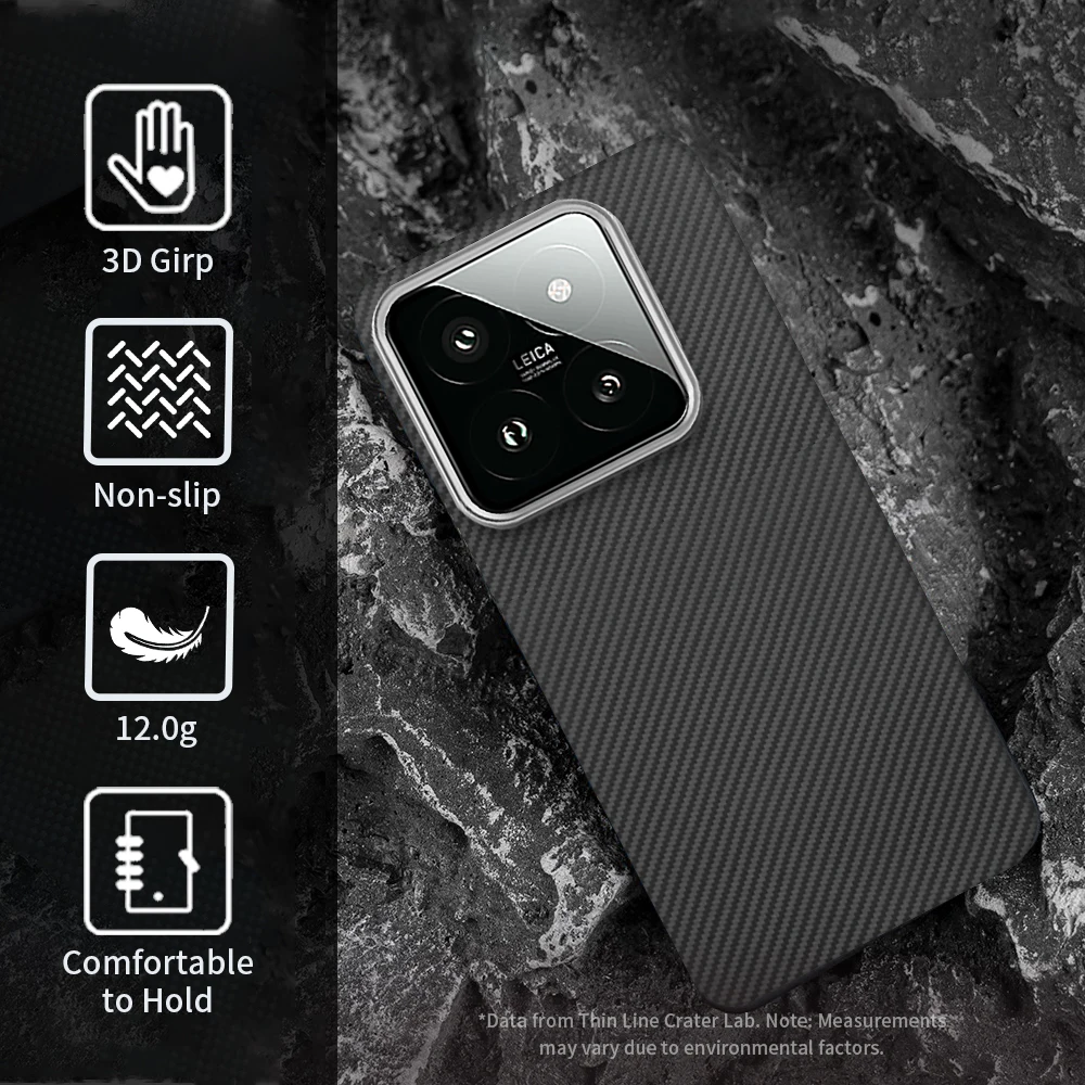 Do Xiaomi 17/Xiaomi 15: etui z włókna aramidowego Kevlar 600D, cienkie, twarde, z magnetycznym zamknięciem, czarne, smukłe, lekkie, czerwone. — zdjęcie produktu 3