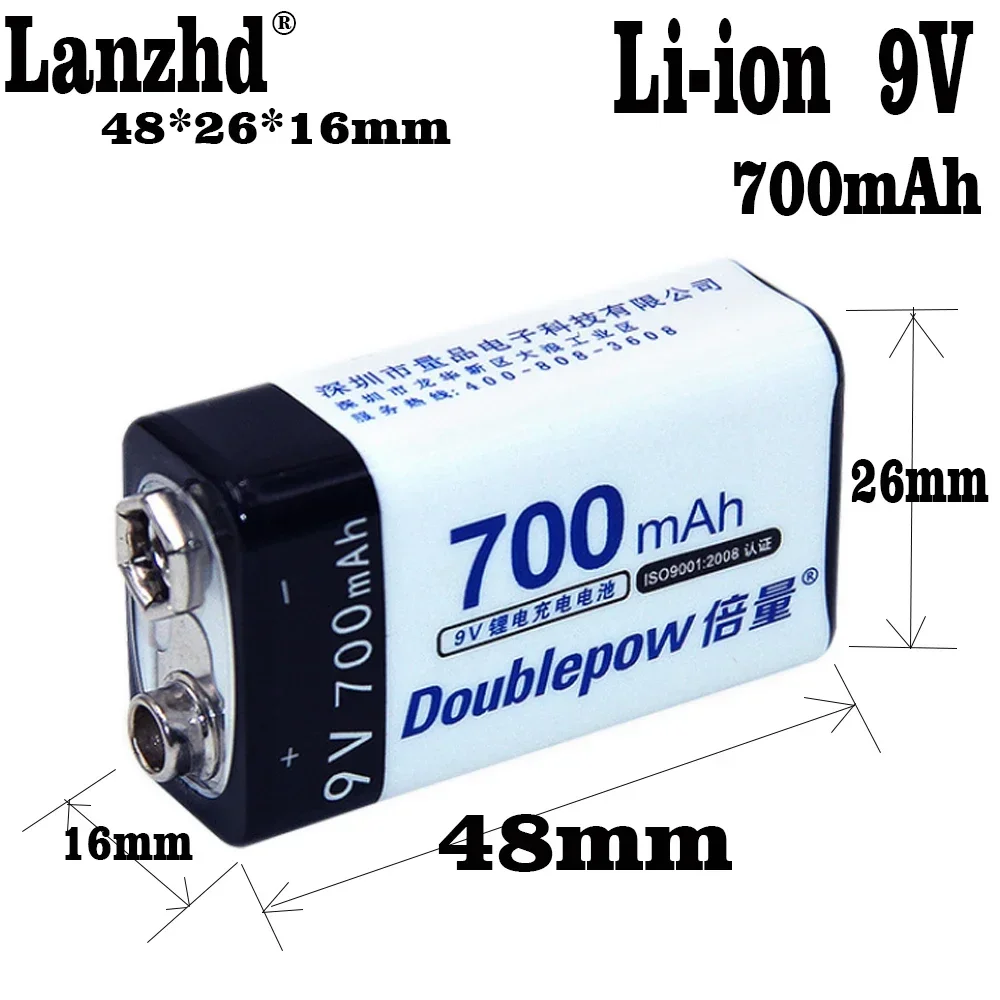 1-10pcs 9V 6F22 700mAh Rechargeable Li-ion Battery For Detector Alarm Interphone Kids Toys Fire Alarms   multimeter