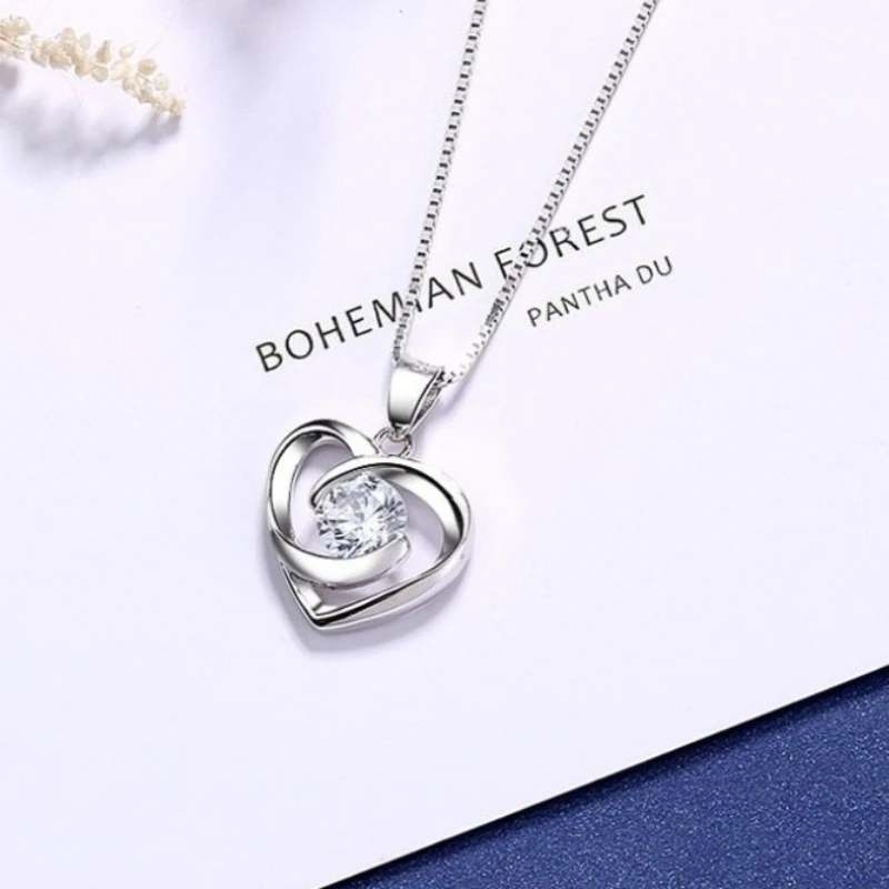 New D color Moissanite Necklace 925 Sterling Silver Pendant Chain Fine Jewelry for Woman Wedding Sparkling Classic party gifts