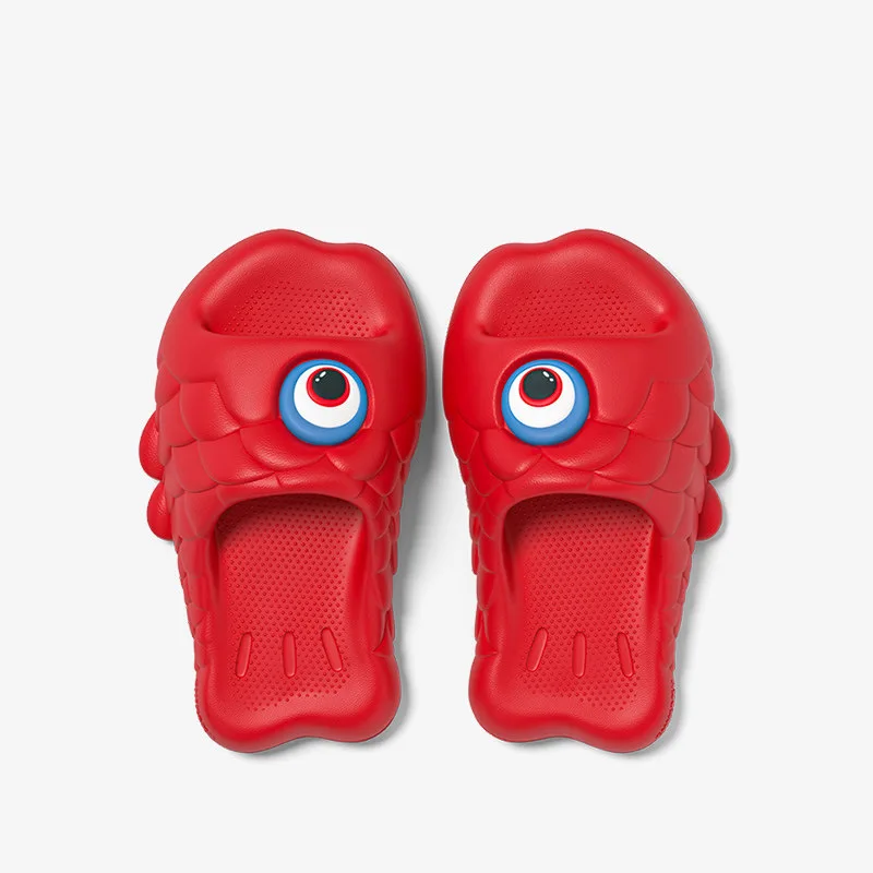 

Good Luck Red 3D Fish Slippers 2026 Women Playful Cartoon Slides Shoes Home Scuff Woman Summer Beach EVA Flip Flops Streetwear