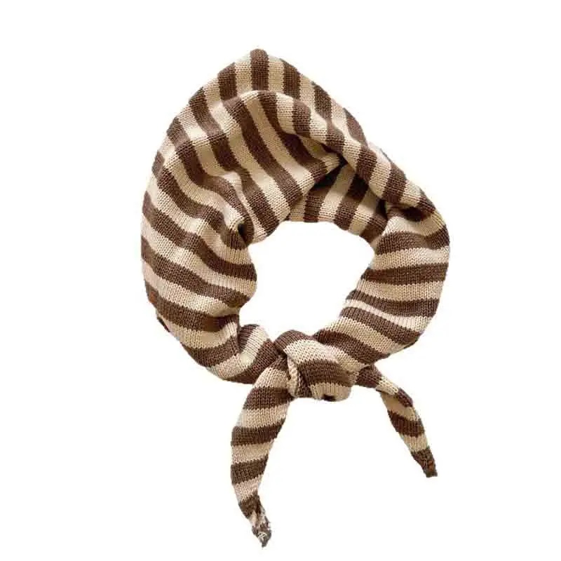 Lenço triangular coreano britânico, nicho de lã triangular, lenço de cabeça feminino, quente, moda francesa, cachecol de malha multifuncional