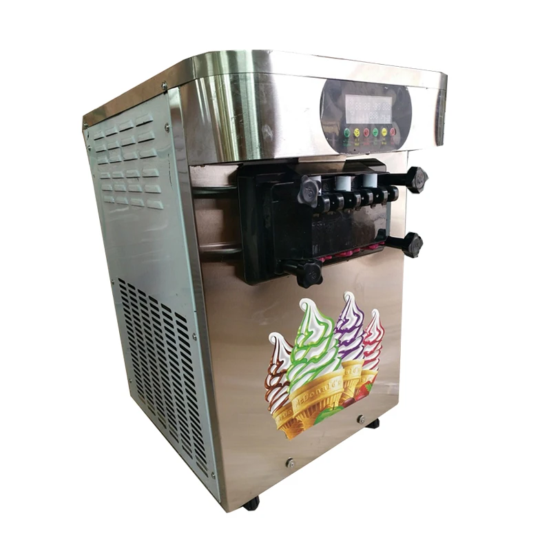 

Three Flavors Ice Cream Maker Machine For Pink Stainless Steel Ice Cream Machine 110V 220V