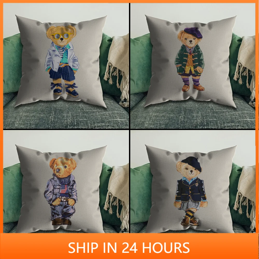

Fashion P-Polo B-BearS Pillow Case Pillowcase Home Sofa Cushions Car Cushions Pillowcover Office Pillowshell Pillow