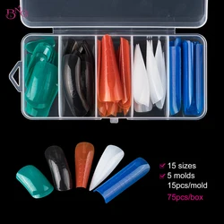 BNG Nail Forms for Builder Gel Reusable Extension Acrylic Nail Molds Set Nail Gel Forms False Nail Tips for Manicure Nail Art