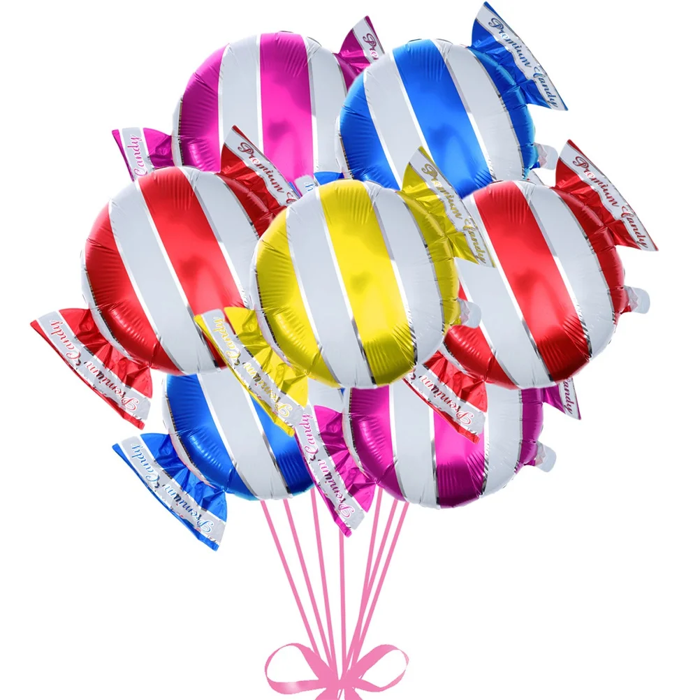 

8 Pcs Candy Aluminum Foil Leak Proof Helium Balloons Sweet Shape Wedding Event Supplies Bright Colorful Foil