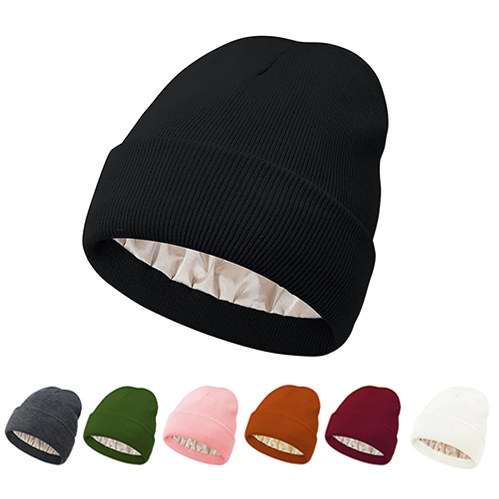 

Унисекс атласная шапка на подкладке, зимняя теплая защита ушей, теплая шапка с напуском и манжетами для пеших прогулок, езды на велосипеде, катания на лыжах, спортивная шапка