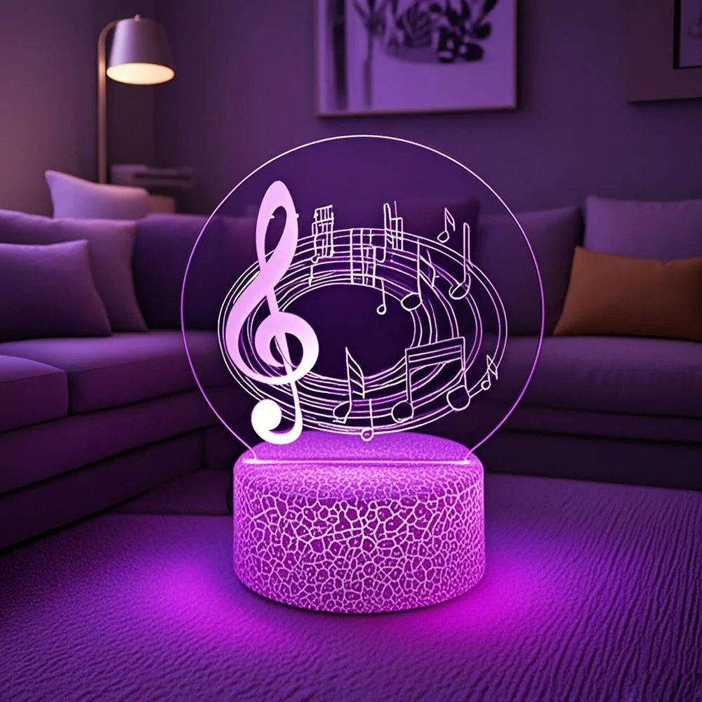 

Musical Note Led Night Lights With 7 &16 Color Changing Adjustable USB Powered Table Lamp For Creative Home Desk Decor
