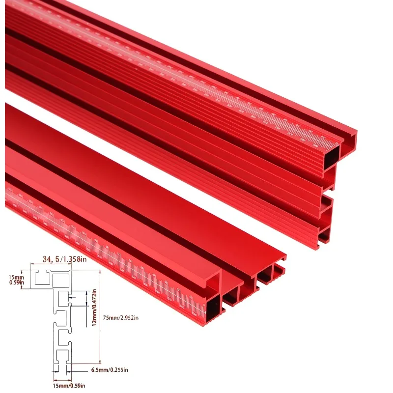 T-shaped track backplate 40CM sliding bracket slot table saw woodworking workbench aluminum profile 75 type diagonal joint track