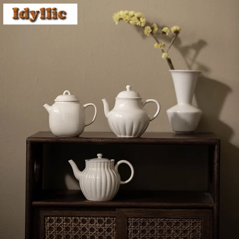 

Plant Ash Teapot Retro Tea Infuser Pot Household Tea Soaking Kettle With Ball Hole Dahongpao Tea Services Supplies Ornaments