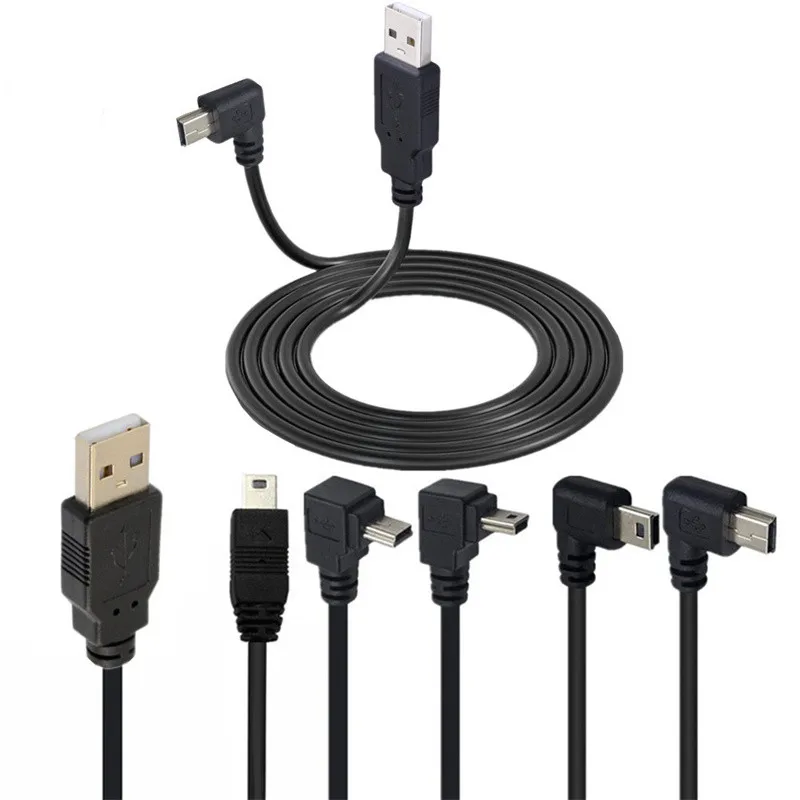 Mini USB UP Down Left Right Angled 90 Degree USB 2.0 TO Mini USB 5pin Cable for Camera MP4 Tablet 0.25m 1.5M 3M