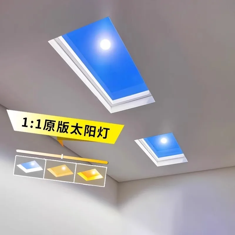 Modern Acrylic Recessed LED Skylight Ceiling Light Natural Sun Blue Sky Effect Supermarket Hotel Decor New Energy Saving