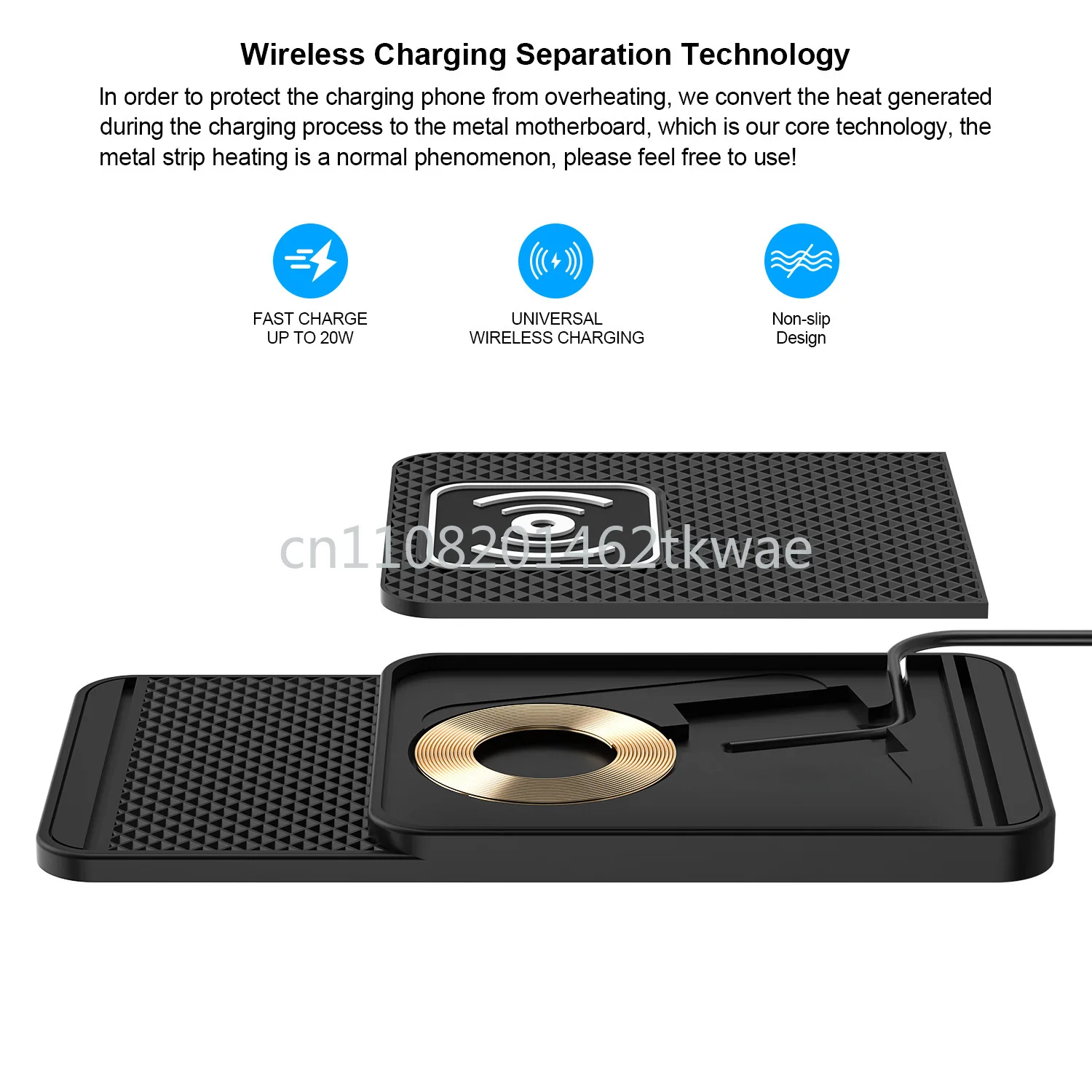 D1 Avoids The Camera, The Car Anti-skid Wireless Fast Charging Appliance Is Suitable for All Models of Apple,