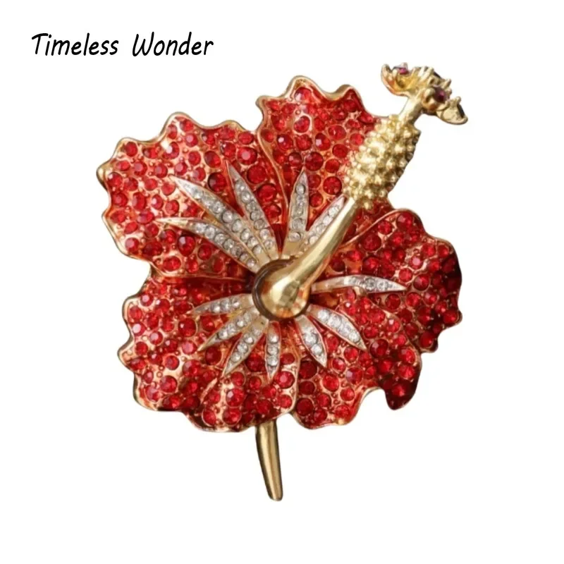 Timeless Wonder Fancy Zircon Geo Floral Statement Brooch Pins for Women Designer Jewelry Runway Rare Luxury Gift Cute Top 2388