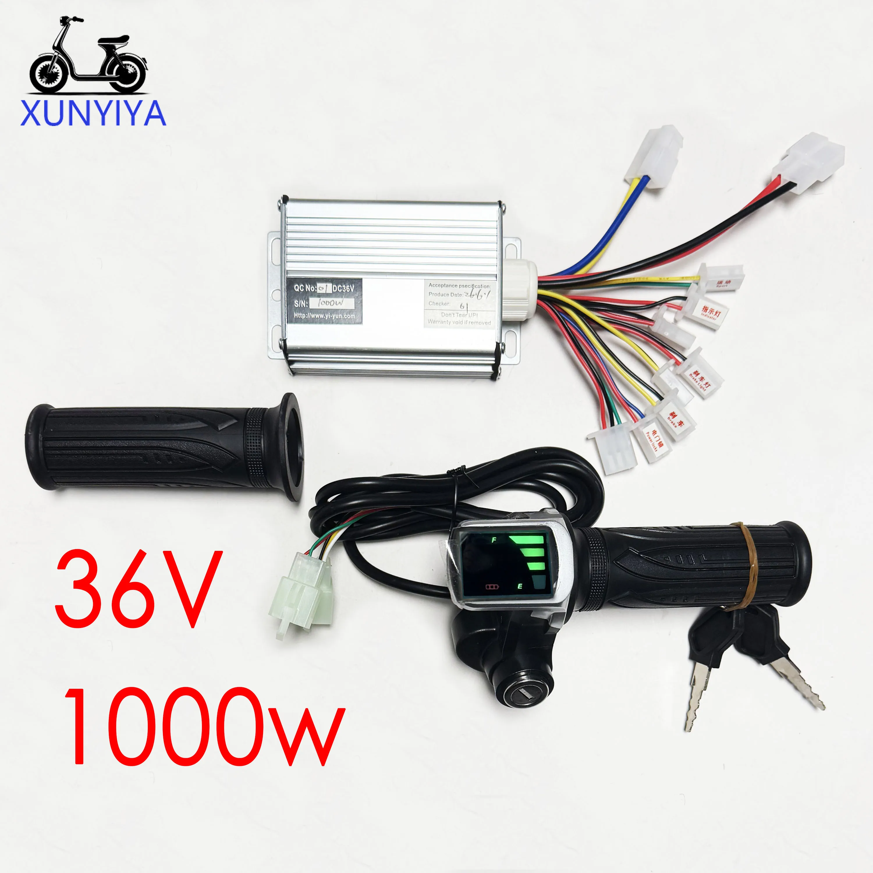 36V 1000W Brushed DC Motor Speed Controller with Lock Power LED Display Speed Rotary Throttle for Electric Scooters/Bicycles