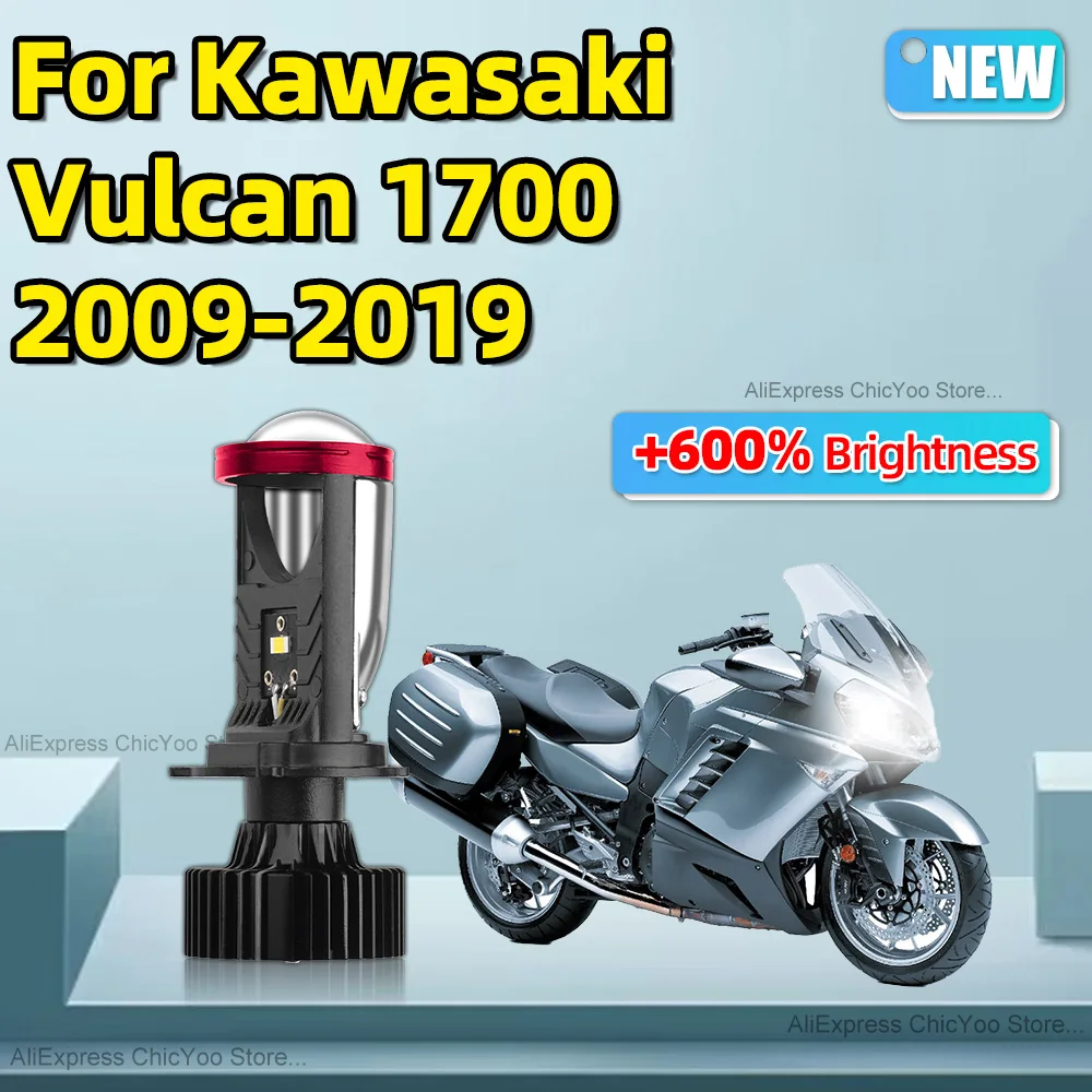 

For Kawasaki Vulcan 1700 2009 2010-2019 1PCS Motorbike Hi Lo Beam Motorcycle H4 LED Projector Headlight Lens 6000K Cut-off Line