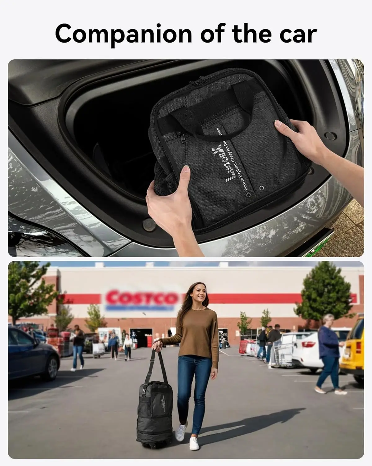 Luggex-Sac à Bagages Extensible à Roulettes, Petite Valise Pliable Sans Poignée Télescopique