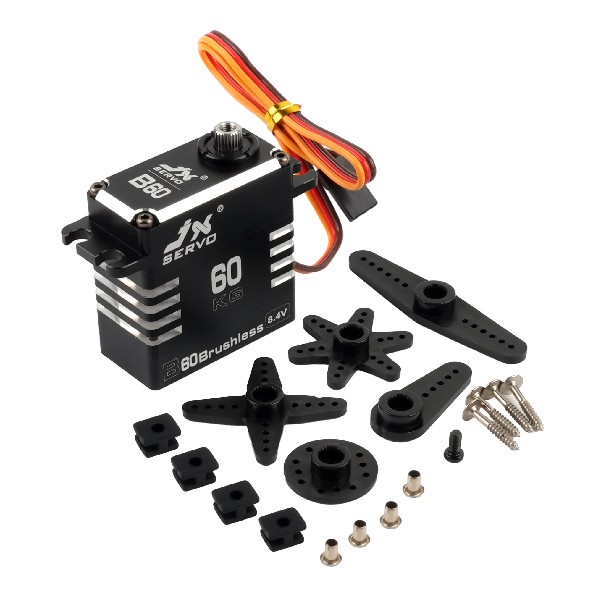 

JX B60 High Torque 8.4V 60KG Digital RC Servo Full Metal Brushless Motor Servos for RC Car Model Aircraft Robotic Arm Crawler