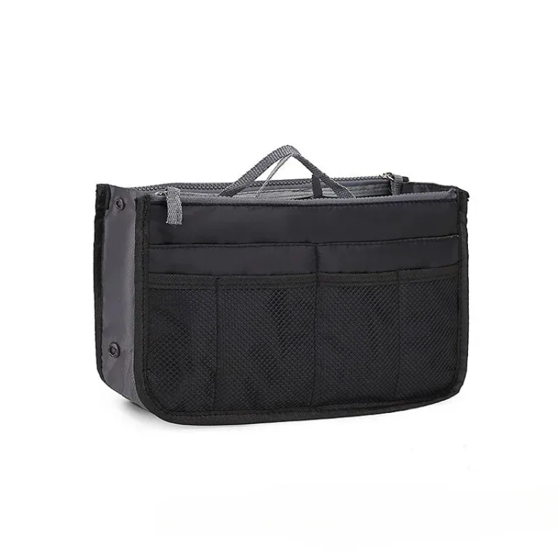 Multi-Pocket Double-Zipper Lined Storage Bag Lightweight Insert Pockets Portable Handbag Compartment Inserts Makeup Storage Bag