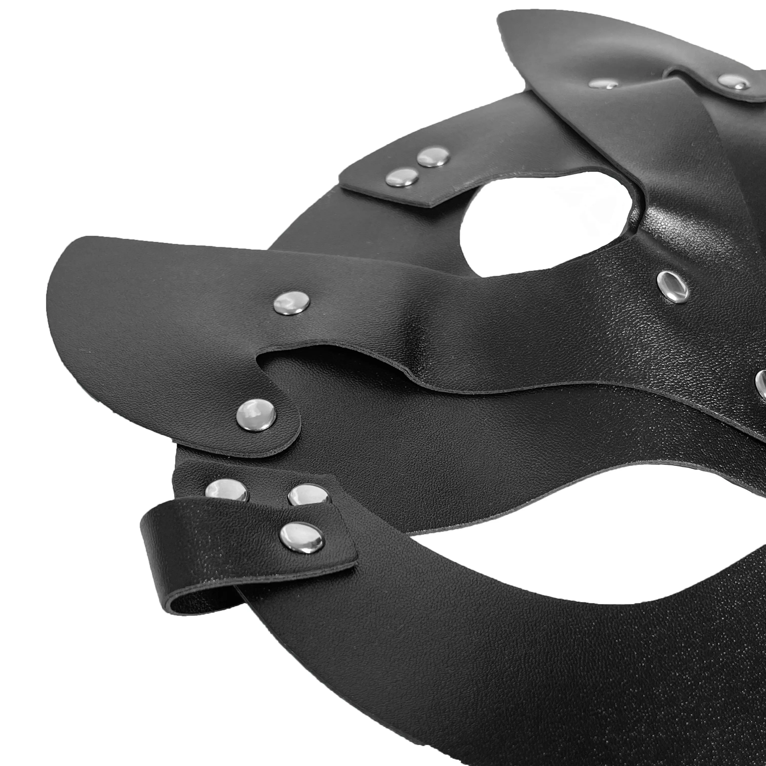 Women Sexy Leather Mask Gothic Cosplay Masquerade Ball Half Face Cat Mask BDSM Sex Games Toy Party Fancy Masks Accessories