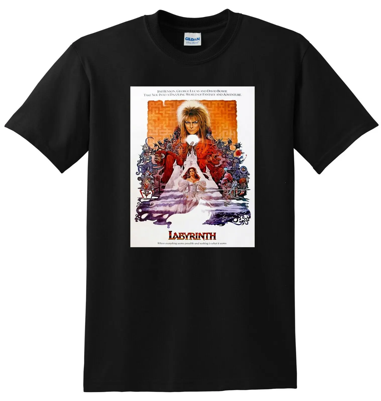 LABYRINTH T SHIRT 1986 4k bluray dvd cover poster tee SMALL MEDIUM LARGE XL