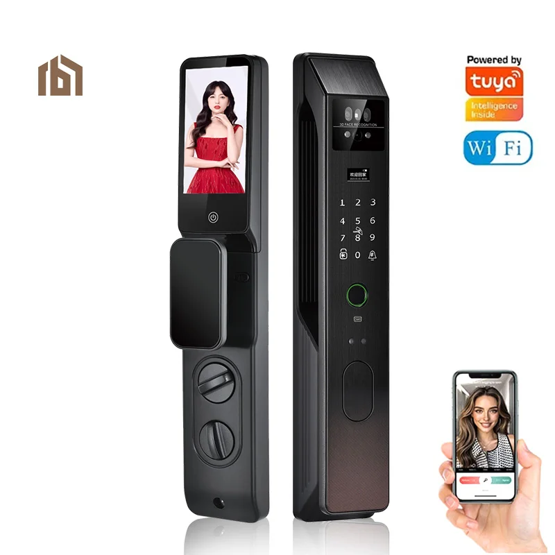 Modern Smart Door Locks Keyless Fingerprint Unlocking and Facial Recognition Electronic Locks Suitable for Hotels Apartments