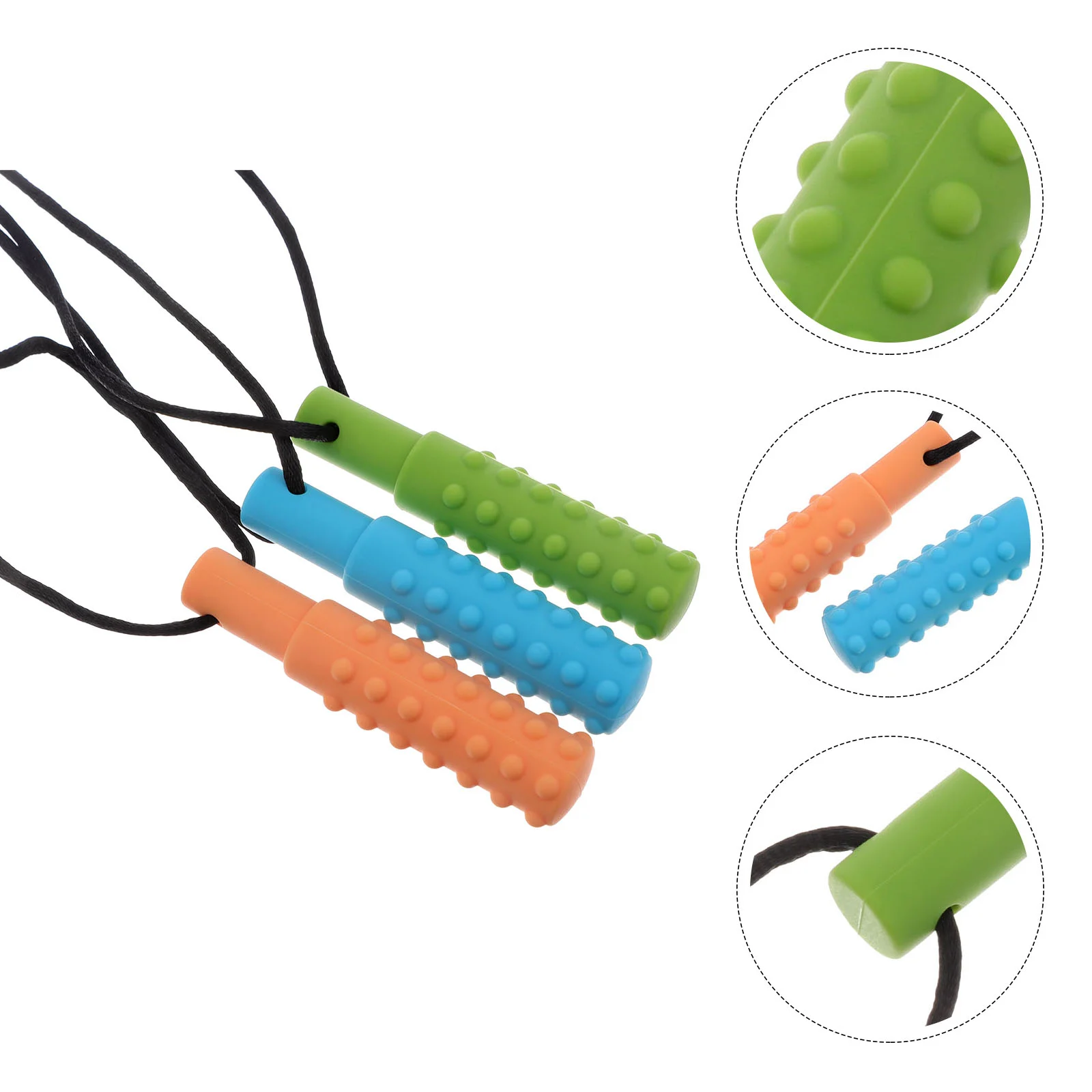 3 Pcs Chewable Silicone Necklace Infant Teether Baby Toddler Toy Toys for Toddlers Soothing Soother Chewing