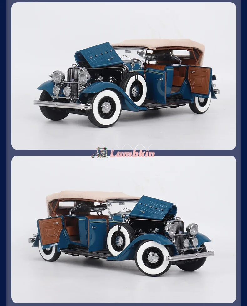 SunStar 1:18 For 1932 Lincoln KB Lincoln Classic Car Replica Alloy Car Model green Classic Cars Collectible Ornaments Gifts