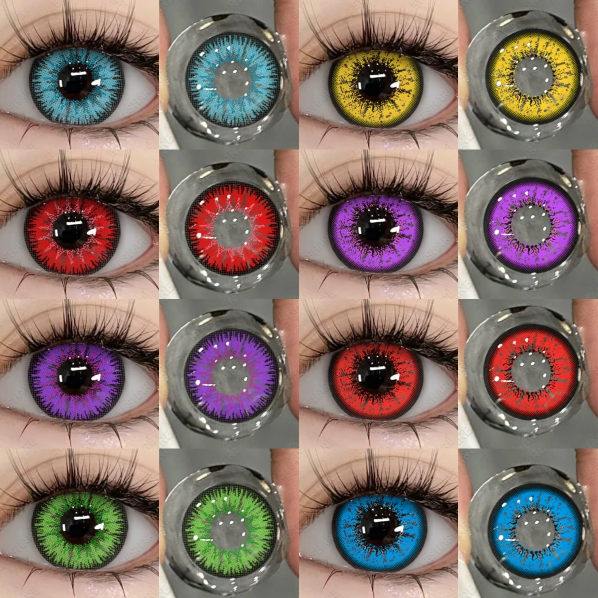 EYESHARE 1 Paar farbige Cosplay-Kontaktlinsen für Augen, Anime-Zubehör, Augenlinsen, jährlich, verrückt, Halloween, Make-up, farbige Augenlinse