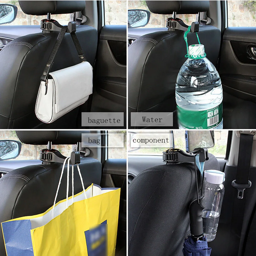Car 2 in 1 New Headrest Hook Phone Car Holder Car Hanger Portable Seat Back Hanger Storage Hook Phone Holder Auto Fastener Clip