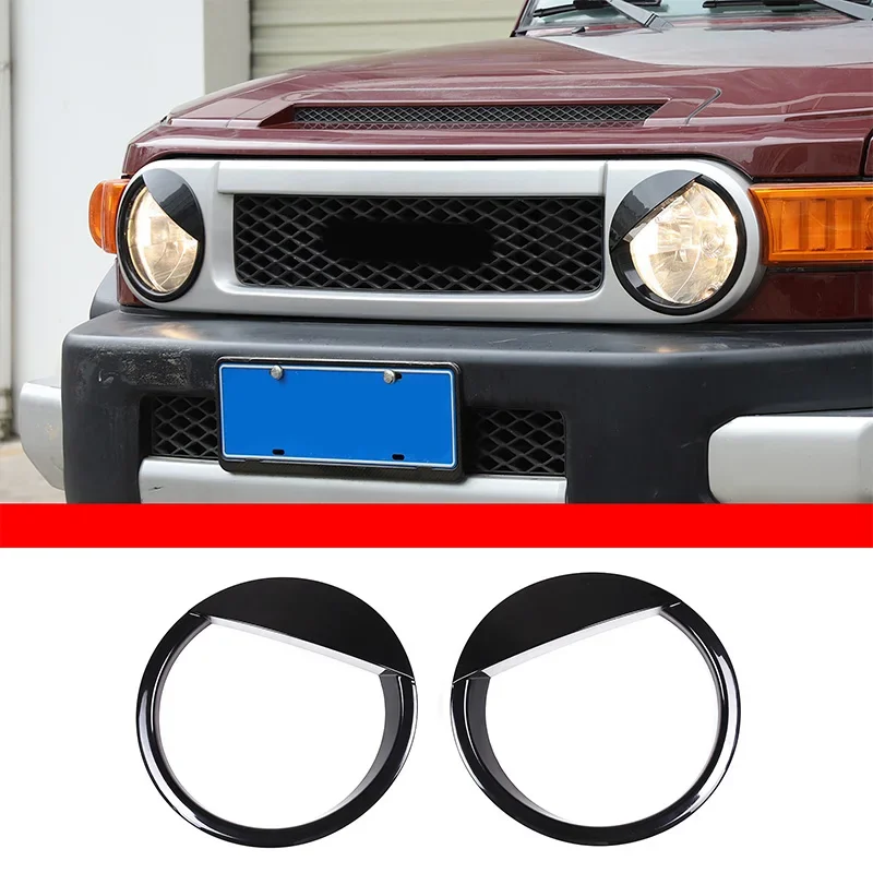 For 2007-2021 Toyota FJ Cruiser ABS Black Car Shape Headlight Decoration Sticker Car Exterior Protection Accessories