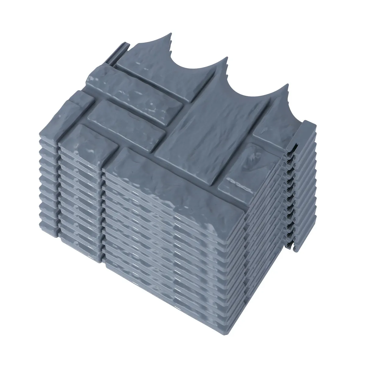 

10pcs Plastic Lawn Border Fence Hammer-In Garden Edging Stone-Look For Flowerbed Path Shrub Garden