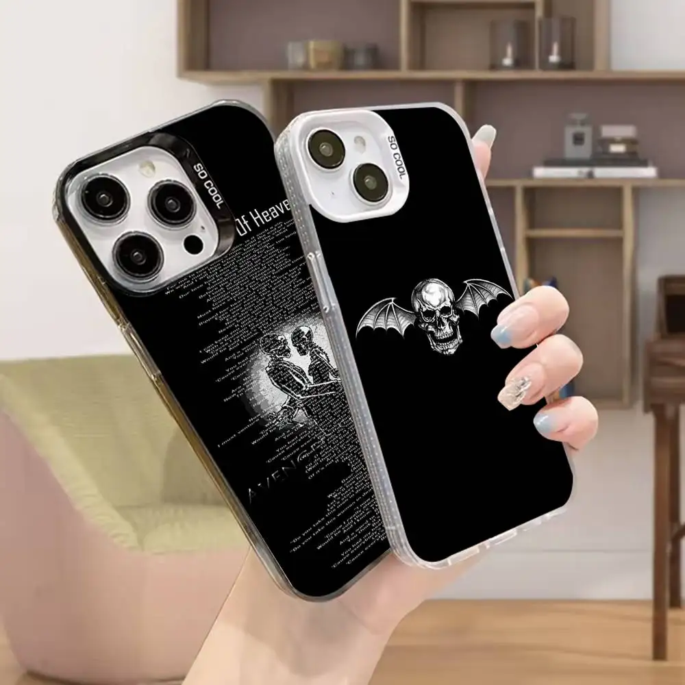 

A- Avenged Sevenfold Phone Case For iPhone 16,15,14,13,12,11,Mini,Pro,SE,MAX White Matte Shockproof Cover