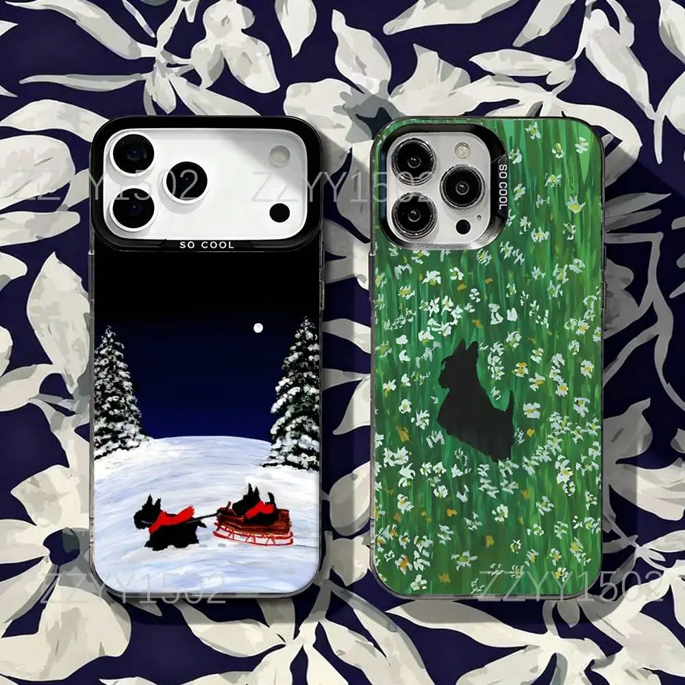 

Cute Cairn Terrier Puppies Dog Phone Case For iPhone 17,16,15,14,13,12,X,8,Pro,Max,Plus,SE4,Air,Mini HD Black IMD Matte