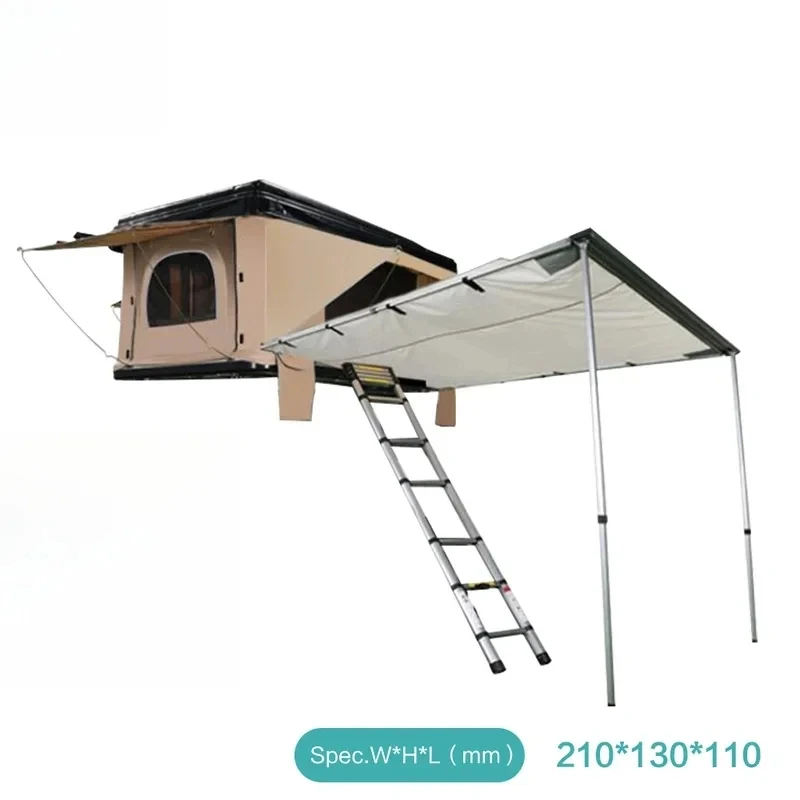 Outdoor Camping WaterproofHigh Quality 2-3 Person 3000D Waterproof Can Rooftop Tent With Ladder Support Pole Canopy 4X4 Offroad