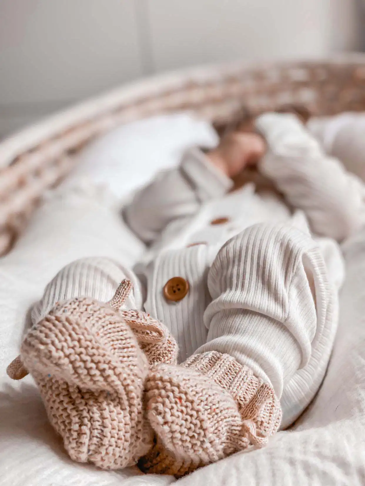 Handmade Cable Knit Baby Booties 100% Cotton Speckled Classic Bebe Socks Infants Feet Wear