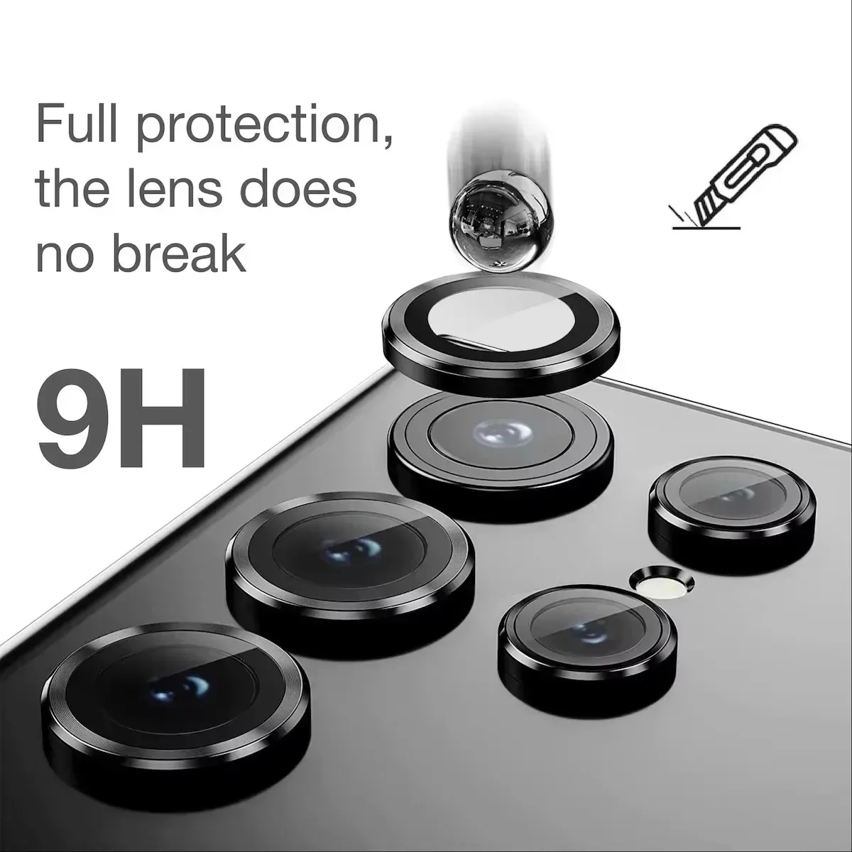 Für Galaxy S25 S26 Ultra Plus Kameralinsen-Schutz Gehärtetes Glas Kratzfest Bruchsicher Displayschutz