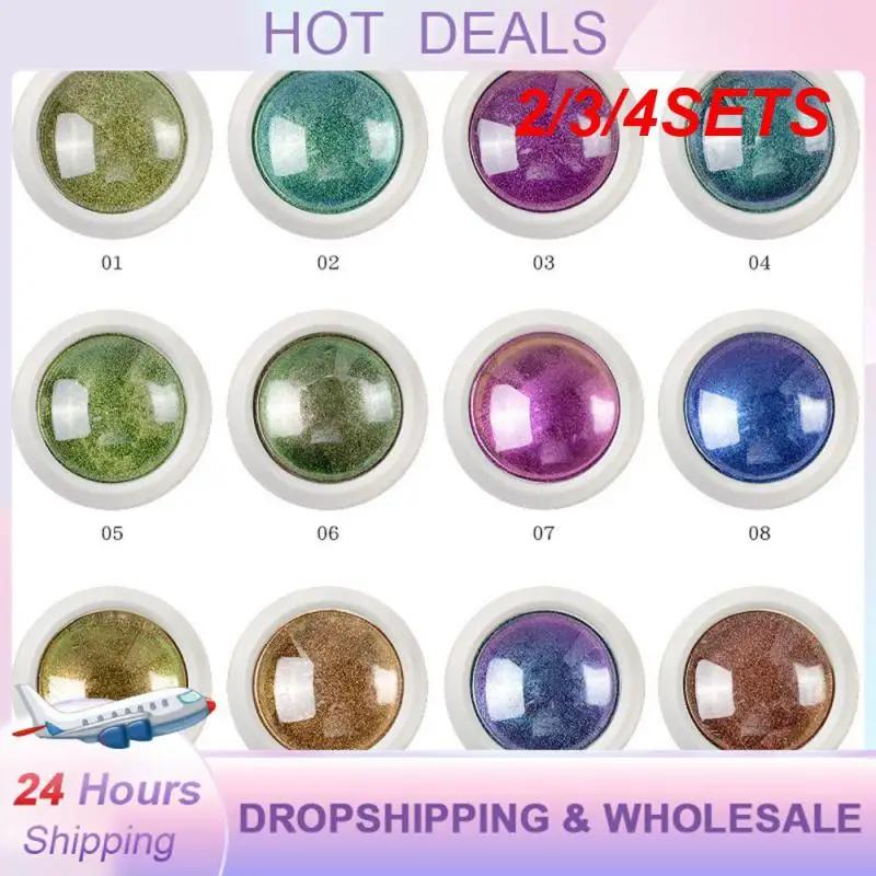 2/3/4SETS 5d Cats Eye Powder Manicure Nails Colorful Nail Supplies Nail Glitter Powder Nail Polish Gel Decor Color Change