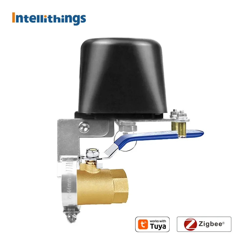 Intellithings Zigbee Electric Water Irrigation Controller Smart Garden Watering System Automatic Gas Valve Work with Tuya App