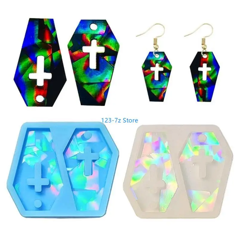 

A9BF DIY Light and Mold Earring Crystal Silicone Molds Keychain Pendant Resin Mould Making Crafts