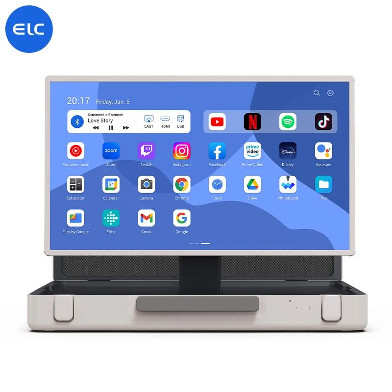 

ELC Packgo Touch Screen Android 13 Portable Suitcase Interactive Smart Tv 27 Inches Display With Watching Soccer Games