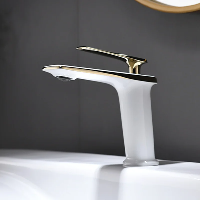 

Contemporary Minimalist Design Basin Faucets Black/Gun grey/Gold/White Taps Hot & Cold Mixer Metal Faucets Bathroom Accessories
