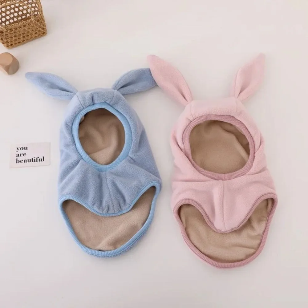 

Fashion Winter Kid Bear Ear Cap Plush Warm Hood Beanies Windproof Baby One-Piece Hat Boy Girl
