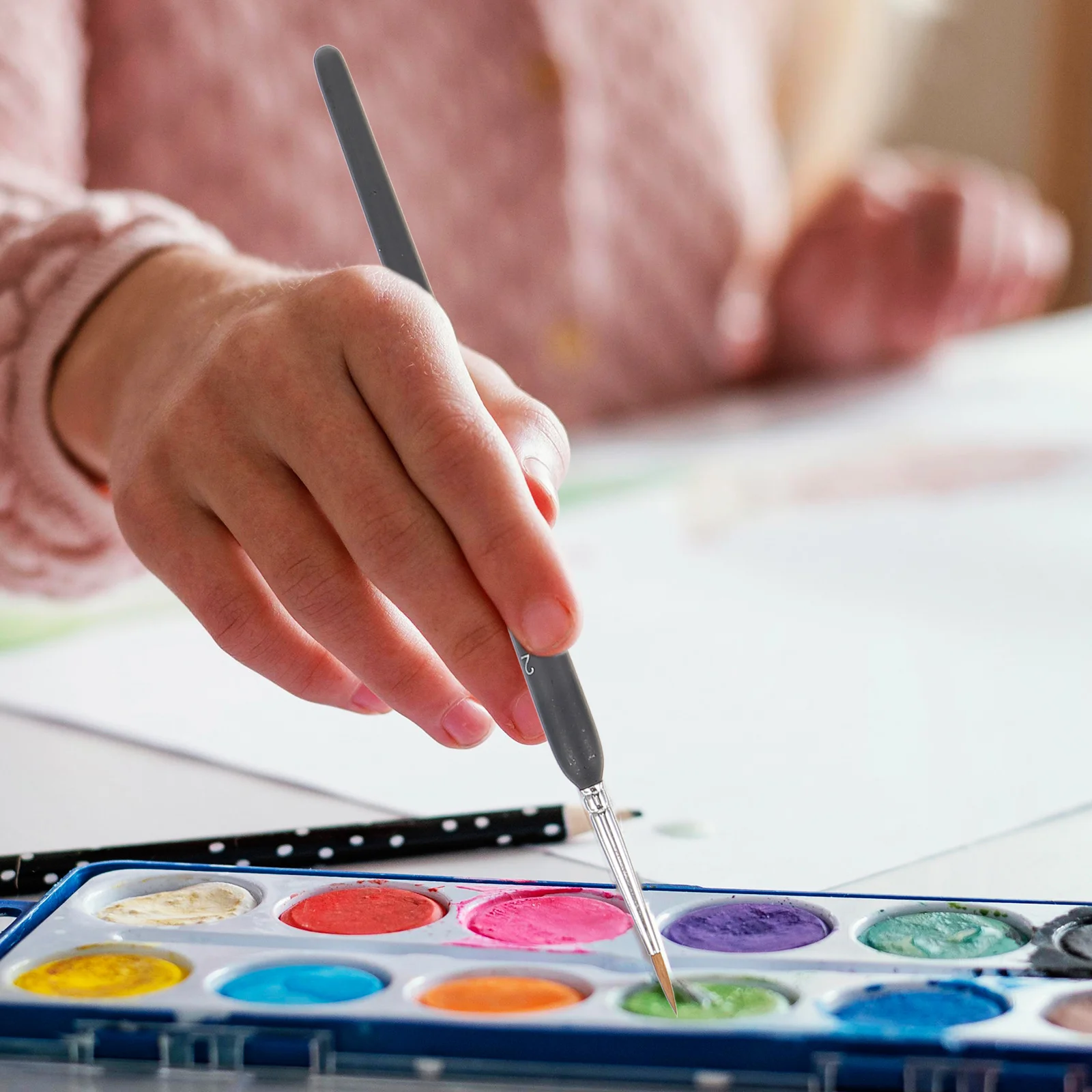 

9Pcs Detail Paint Brush Set Durable Wood Handle for Fine Detail Painting Tools Acrylic Watercolor Oil Painting Art